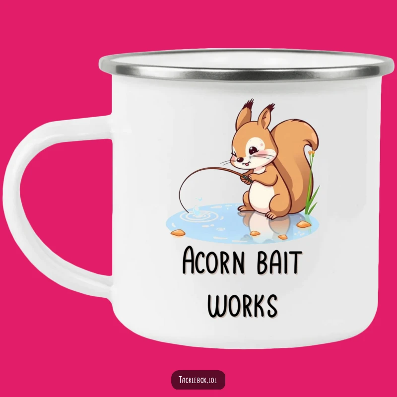 Funny Squirrel Fishing Camping Mug - Hilarious Companion for Focused Adventures!