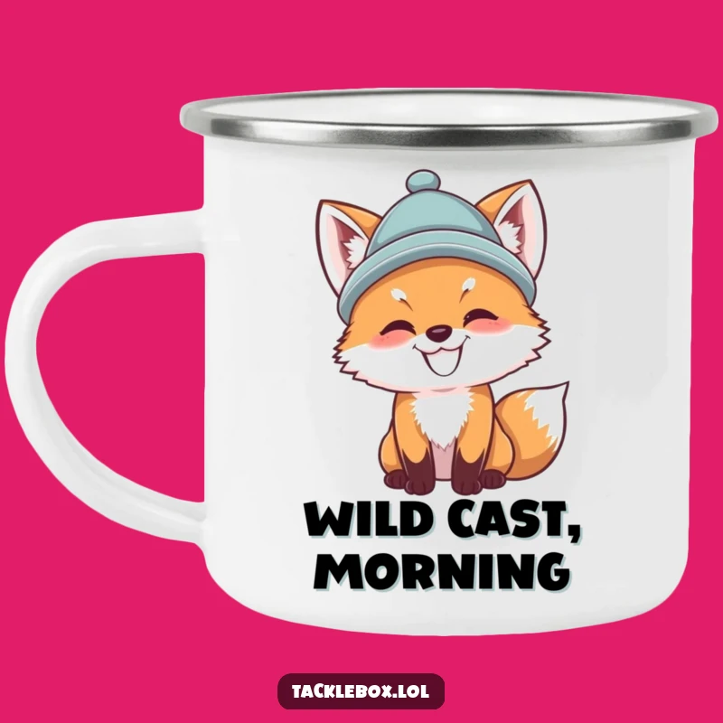 Funny Fox Cub Camping Mug: Durable & Dapper Outdoor Drinkware Gift