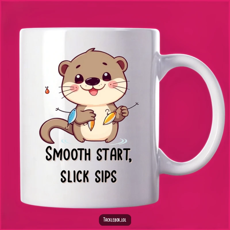Funny Otter Juggling Mug: Playful & Hilarious Fishing Gift