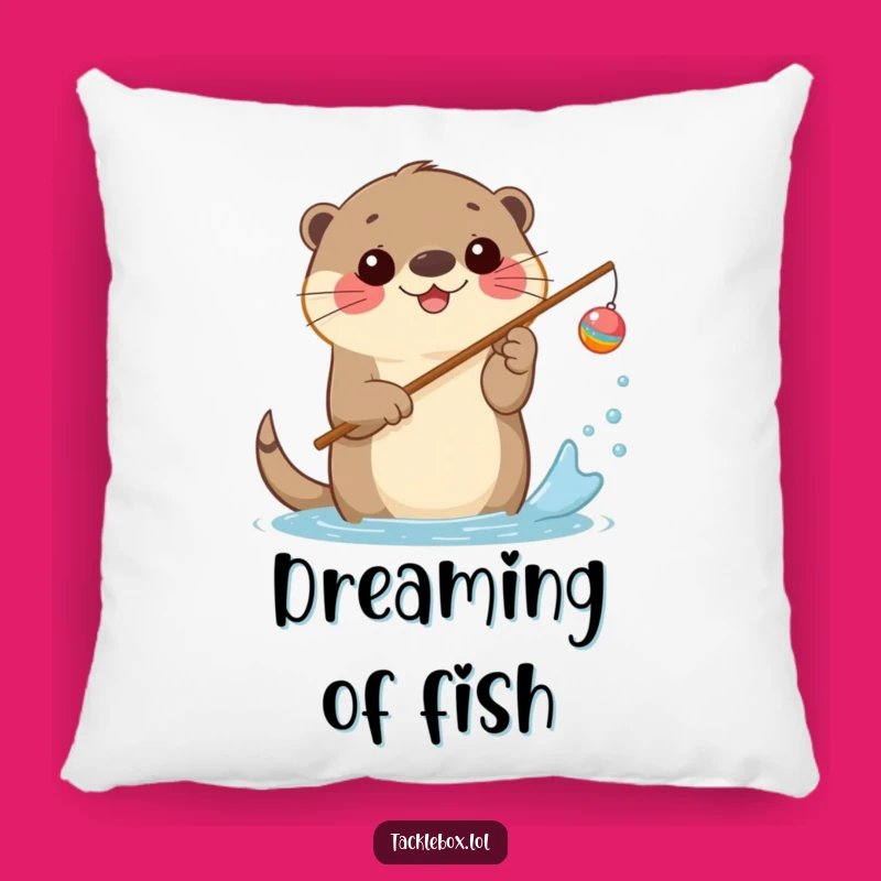 Funny Otter Fishing Pillow - Comfy and Hilarious Home Accent!