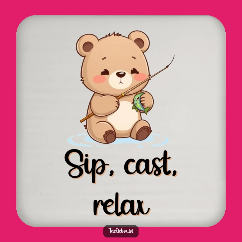 Funny Bear Cub Drink Coaster: Protect Surfaces with Humorous Art