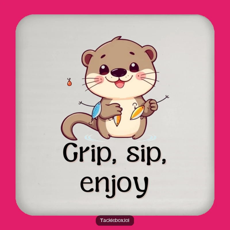 Funny Otter Coaster: Protect Surfaces with Playful Juggling Art