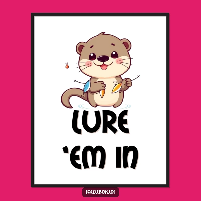 Funny Otter Juggling Poster: Playful Wall Art & Humorous Gift