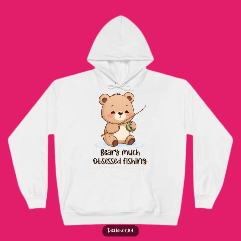 Cozy Funny Bear Cub Hoodie: Warm & Hilarious Fishing Wear Gift