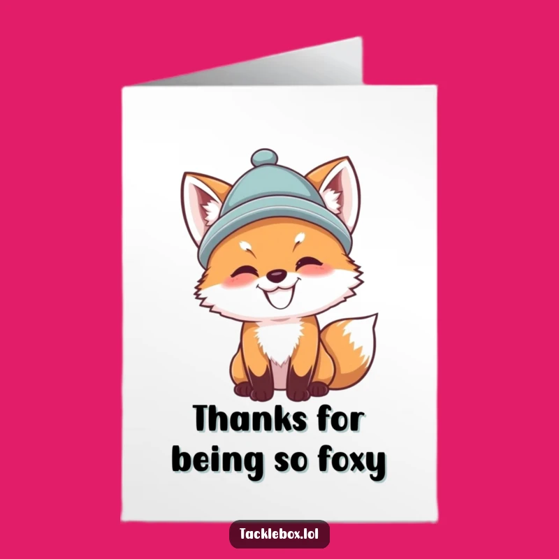 Free Printable Thank You Card: Fox Fishing Gratitude Downloadable Gift