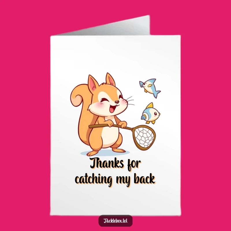 Free Printable Thank You Card: Squirrel Netting Gratitude Downloadable Gift