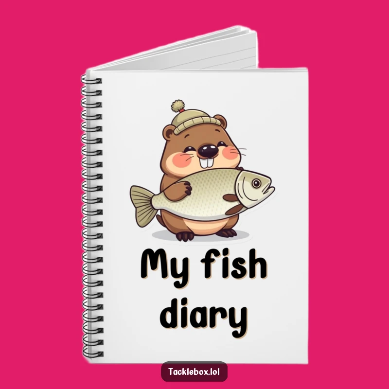 Funny Beaver Fishing Hat Notebook - Hilarious for Notes & Big Ideas!