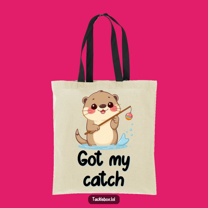 Funny Otter Fishing Tote Bag - Your Hilarious Catch-All for Everyday!